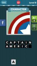 Star in a red and white circle.|Character|icomania answers|ic