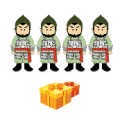4个兵 前面三个礼盒是什么成语