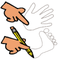 一只手指着画的手掌 另一只手在画脚是什么成语