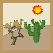 太阳骆驼仙人掌。是什么成语