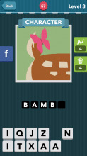 The butt of a deer with a pink butterfly.|Character|icomania