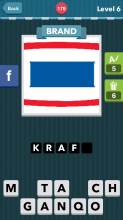 Blue rectangle inbetween red stripes.|Brand|icomania answers|