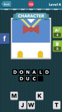 Red bow tie with blue and white suit.|Character|icomania answ