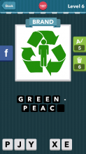 Green recycling sign with person.|Brand|icomania answers|icom
