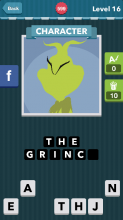 A furry green creature with dark eyebrows.|Character|icomania