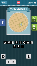 A large pie with a blue background.|TV&Movies|icomania answer