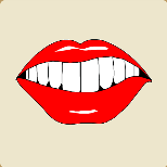 一个嘴巴，红色的唇白色的牙打一成语是什么