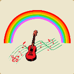 彩虹下面一个吉他弹着曲子猜一成语